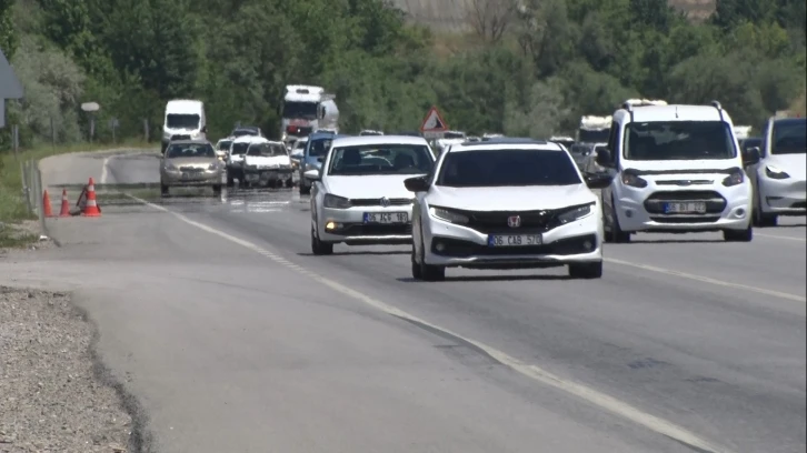 Ankara-Samsun karayolunda bayram dönüşü trafiği
