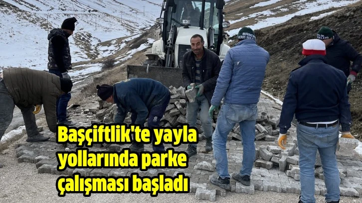 Başçiftlik yayla yolları parke taşlarıyla döşendi