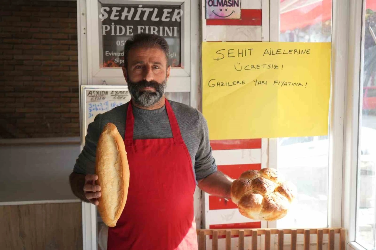 Bu fırında şehit ailelerine ekmek ücretsiz, gazilere ise yarı fiyatına
