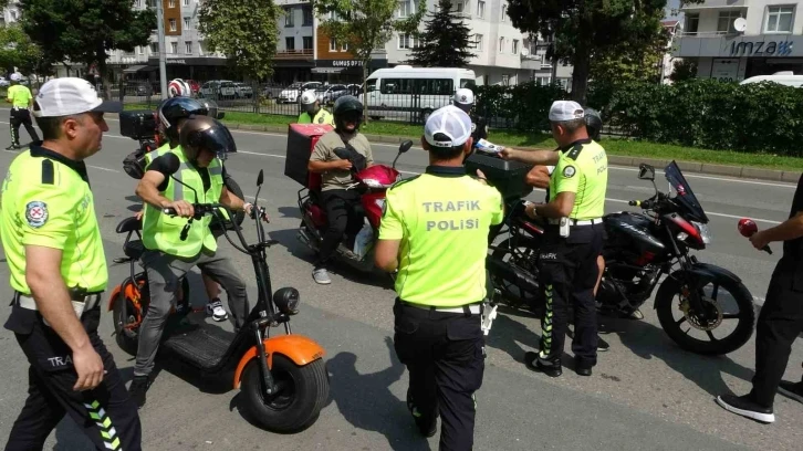 Ordu’da motosiklet sürücülerine denetim ve bilgilendirme
