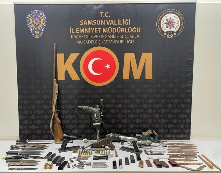 Samsun’da kaçak silah tamir atölyesi ele geçirildi