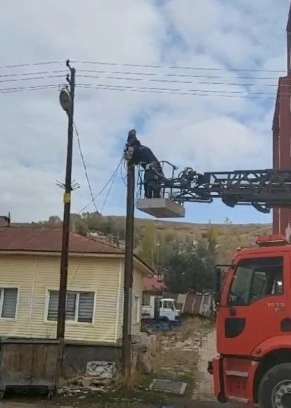 Sivas’ta İtfaiye ekipleri, yaramaz kedi için seferber oldu