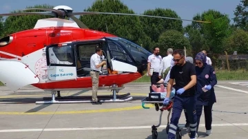 Samsun’da ambulans helikopter yaşlı kadın için havalandı
