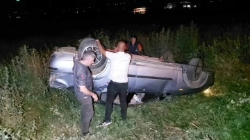 Samsun’da otomobil şarampole yuvarlandı: 1 yaralı
