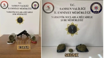 Samsun’da uyuşturucu madde ve ruhsatsız tabanca ele geçirildi
