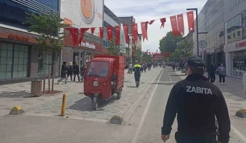 Zabıtadan yaya yollarında motosiklet denetimi
